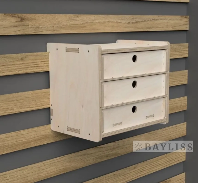 картинка Шкаф с 3 выдвижными ящиками "ДревоКуб-21" от магазина BAYLISS