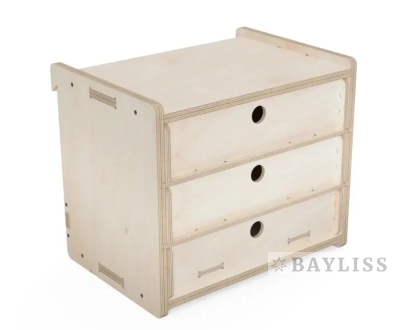 картинка Шкаф с 3 выдвижными ящиками "ДревоКуб-21" от магазина BAYLISS