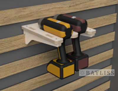 картинка Настенный держатель двух шуруповертов  на французскую планку "ДрелингСтор-41ф" от магазина BAYLISS