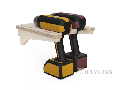 Настенный держатель двух шуруповертов  на французскую планку "ДрелингСтор-41ф"