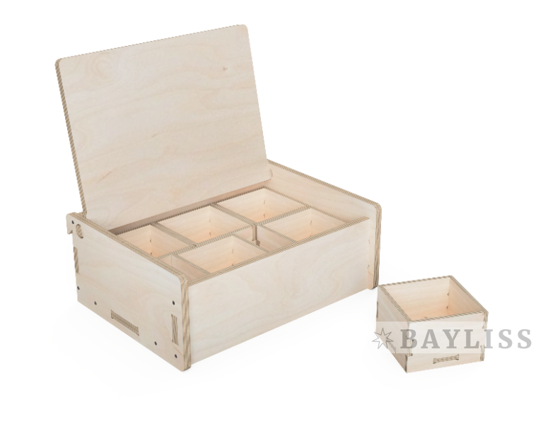 картинка Ящик с крышкой ДШВ 30х39х15см и секциями "Складень 26" от магазина BAYLISS